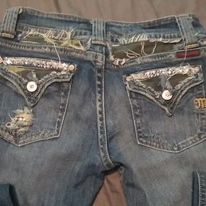 Miss me distressed camo embellished jeans sz28